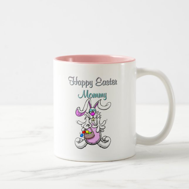 Caneca De Café Em Dois Tons Mamãe felz pascoa Dois Tons (Direita)