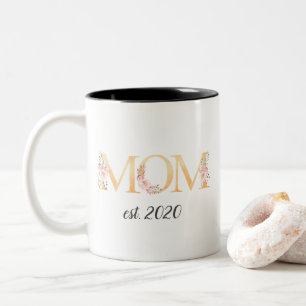 Caneca De Café Em Dois Tons Mamãe Floral Mug Personalizada