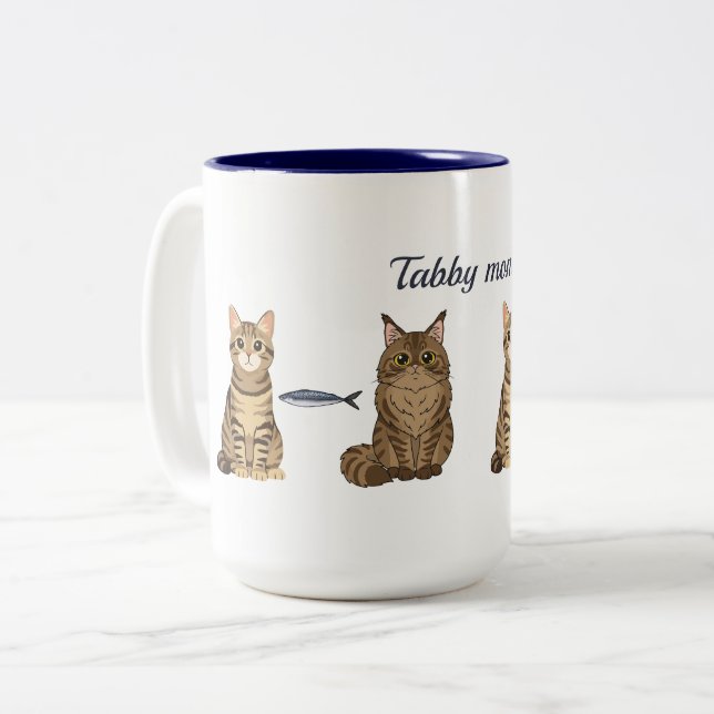 Caneca De Café Em Dois Tons Mamãe Gatinha Fofa (Frente Esquerda)