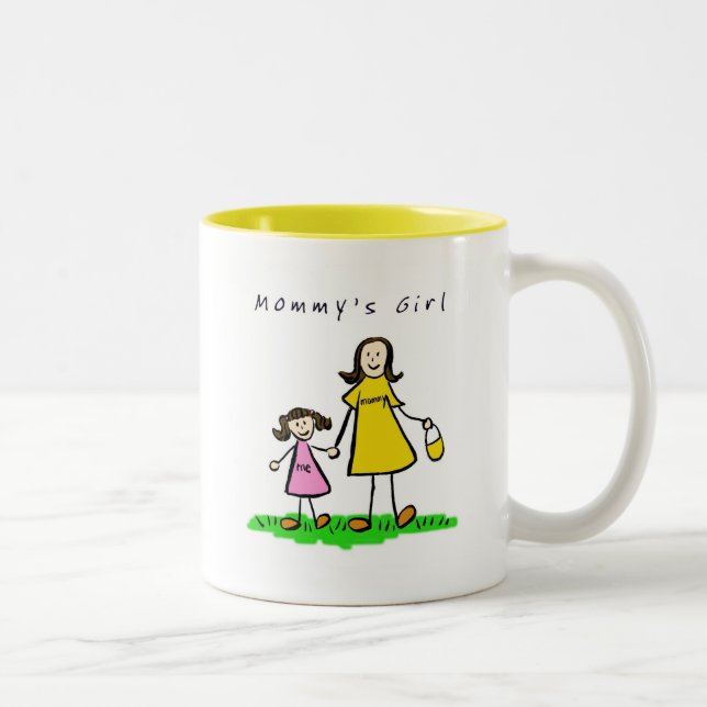 Caneca De Café Em Dois Tons Mamãe & Me Mug (Brunette com título) (Direita)