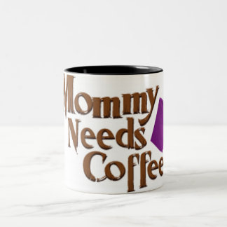 Caneca De Café Em Dois Tons mamãe-necessidade-café-logotipo
