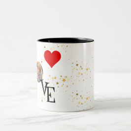 Caneca De Café Em Dois Tons Mamãe Personalizada e Imagem de Amor