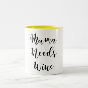 Caneca De Café Em Dois Tons Mamãe precisa de vinho