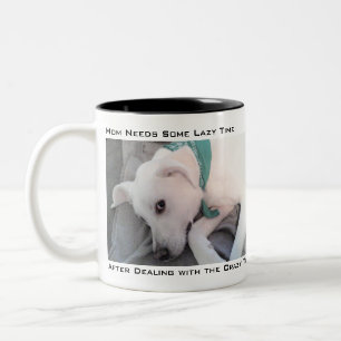 Caneca De Café Em Dois Tons Mamãe Precisa Fazer Nada De Cachorro Branco Bonito