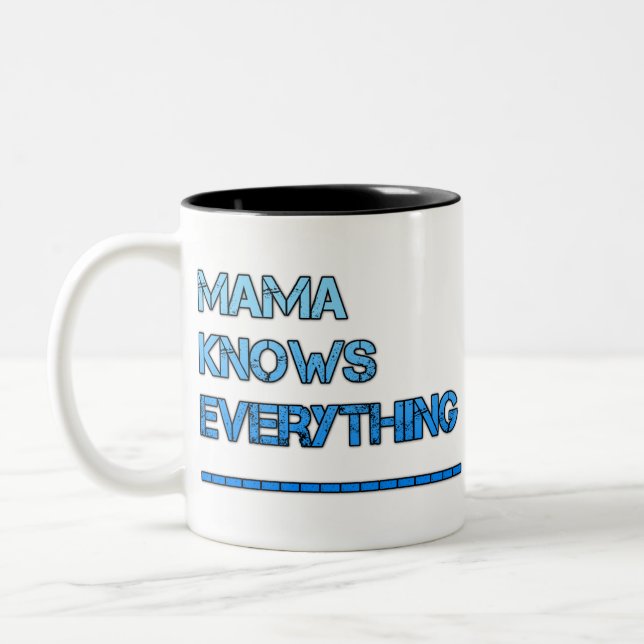 Caneca De Café Em Dois Tons mamãe sabe tudo (Esquerda)