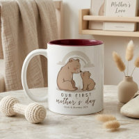 Mamãe Urso Macio Bebê Primeiro Dia das Mães Design