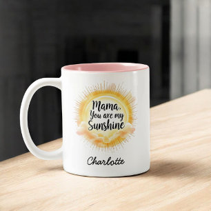 Caneca De Café Em Dois Tons Mamãe, Você É Minha Luz Dia das Mães Bonitas