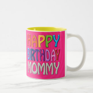 Caneca De Café Em Dois Tons Mamães do feliz aniversario - cumprimento colorido