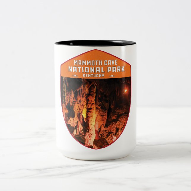 Caneca De Café Em Dois Tons Mammoth Cave National Park Kentucky Vintage retro (Centro)