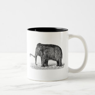 Caneca De Café Em Dois Tons Mammoths lanosos da ilustração do Mammoth Woolly
