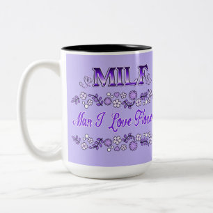 Caneca De Café Em Dois Tons Man I Love Flowers Purple Text 2