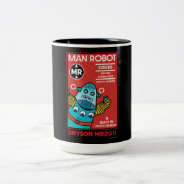 Caneca De Café Em Dois Tons Man Robot O Homem Perfeito