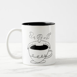 Caneca De Café Em Dois Tons Man submerged in a cup of coffee