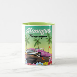 Caneca De Café Em Dois Tons Manágua - poster de viagens Nicarágua