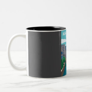 Caneca De Café Em Dois Tons Manchester England Vintage - Viagem mínimo