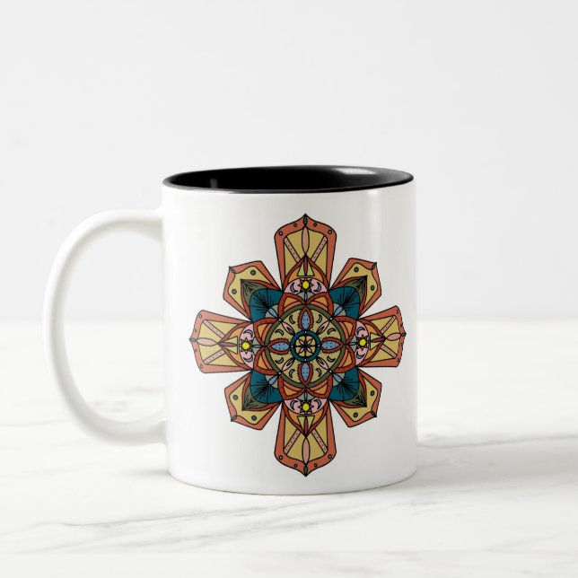 Caneca De Café Em Dois Tons Mandala 3.1 TP (Esquerda)