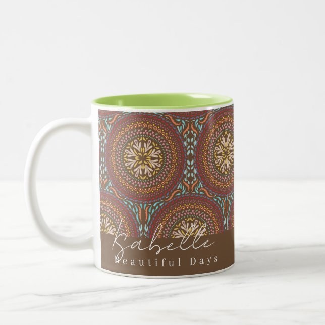 Caneca De Café Em Dois Tons Mandala Brown (Esquerda)