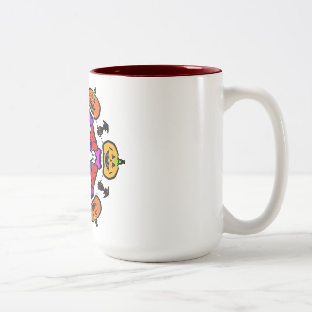 Caneca De Café Em Dois Tons "Mandala da Colheita Floral" (Direita)