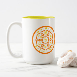 Caneca De Café Em Dois Tons Mandala Mantra