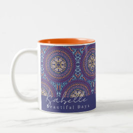 Caneca De Café Em Dois Tons Mandala Purple