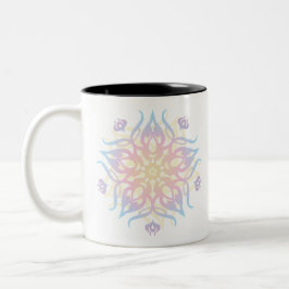 Caneca De Café Em Dois Tons Mandala Sprite Burst