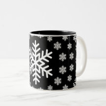 Mandalas de Flocos de Neve Preto e Branco Minimali