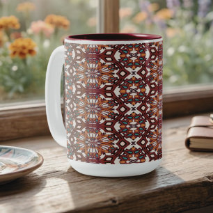 Caneca De Café Em Dois Tons Mandalas do Deserto