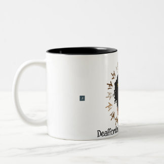 Caneca De Café Em Dois Tons Manga negra e surda na design ASL.