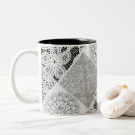 Caneca De Café Em Dois Tons Mangueira de café preto e branco