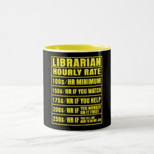 Caneca De Café Em Dois Tons Mangueira de Taxa Horária da Biblioteca Engraçada