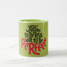 Caneca De Café Em Dois Tons Manguinete de Letra de Vetor Motivacional