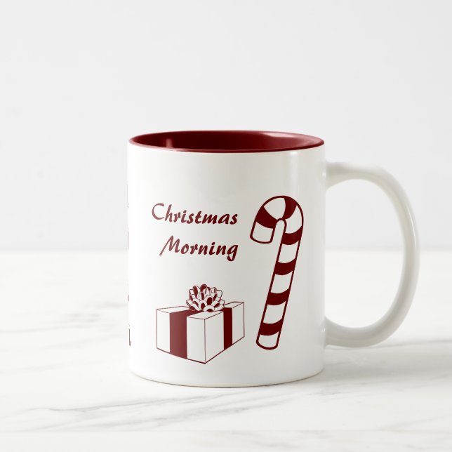 Caneca De Café Em Dois Tons Manhã de Natal com Ano (Direita)