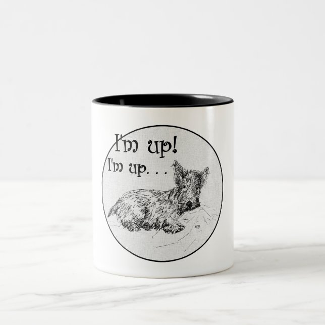 Caneca De Café Em Dois Tons Manhã do Terrier Escocês (Centro)
