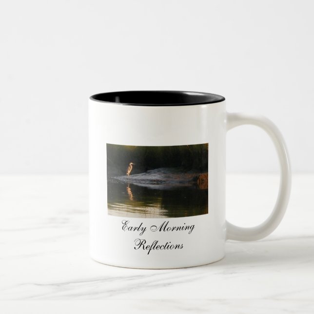 Caneca De Café Em Dois Tons Manhã Inicial Reflexões (Direita)