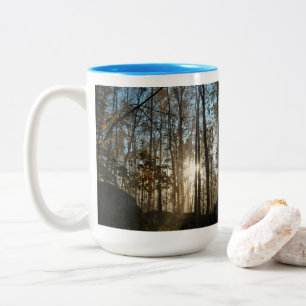 Caneca De Café Em Dois Tons Manhã na Pensilvânia Woods