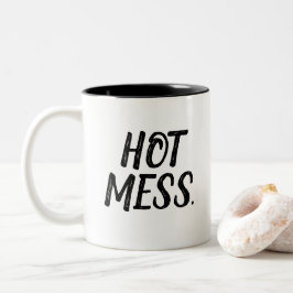 Caneca De Café Em Dois Tons Manhã quente da confusão