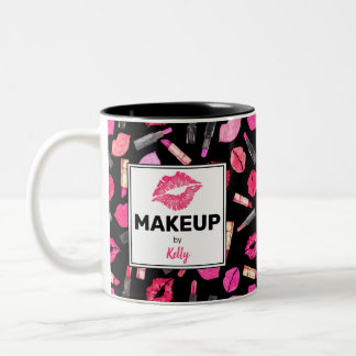 Caneca De Café Em Dois Tons Manipulação de Padrão de Lipstick personalizado Tw