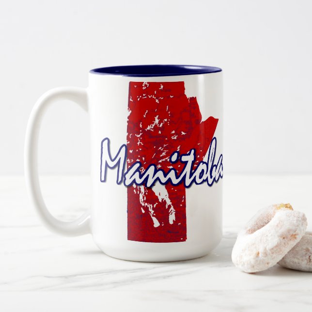 Caneca De Café Em Dois Tons Manitoba (Com Donut)