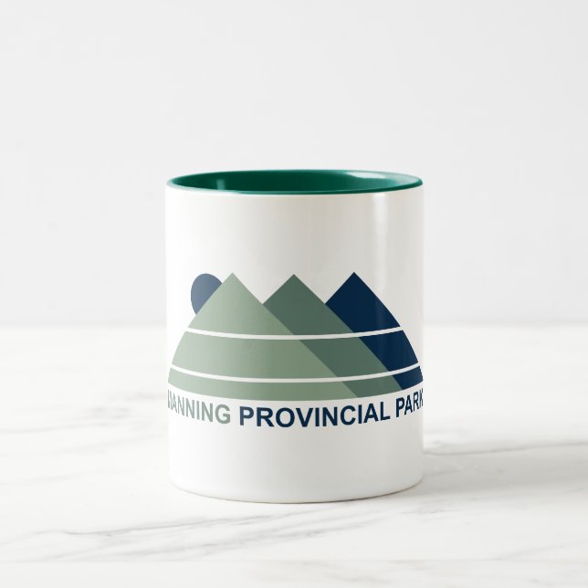 Caneca De Café Em Dois Tons Manning Provincial Park Mountain Sun (Centro)
