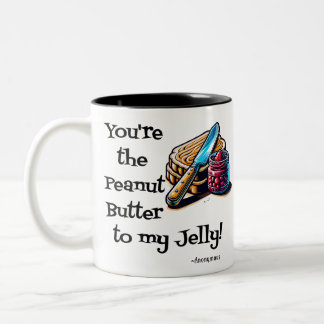 Caneca De Café Em Dois Tons Manteiga de amendoim e Dia de os namorados de gela