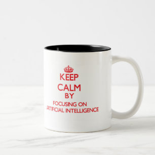 Caneca De Café Em Dois Tons Mantenha a calma centrando-se sobre a inteligênci