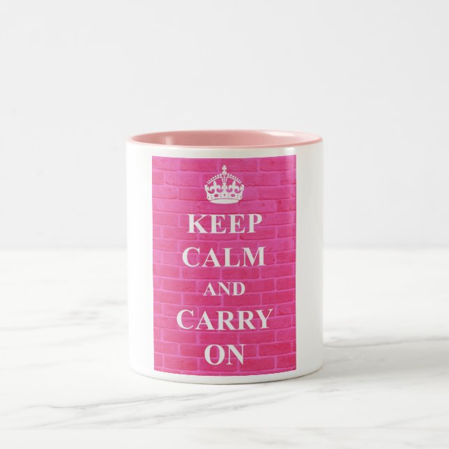 Caneca De Café Em Dois Tons Mantenha a calma & continue o rosa (Centro)