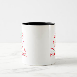 Caneca De Café Em Dois Tons Mantenha a calma e confie um mediador