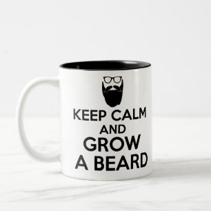 Caneca De Café Em Dois Tons mantenha a calma e cresça uma barba