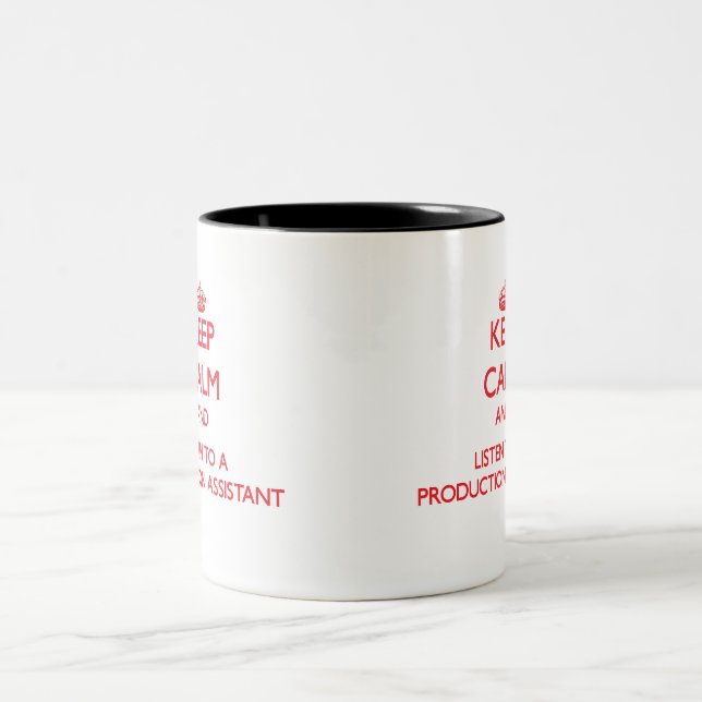 Caneca De Café Em Dois Tons Mantenha a calma e escute um assistente da (Centro)
