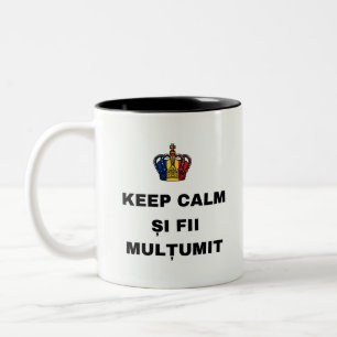CANECA DE CAFÉ EM DOIS TONS MANTENHA A CALMA E FIQUE SATISFEITO