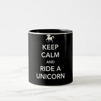 Caneca De Café Em Dois Tons Mantenha a calma e monte um unicórnio