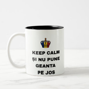 CANECA DE CAFÉ EM DOIS TONS MANTENHA A CALMA E NÃO COLOQUE A BOLSA NO CHÃO