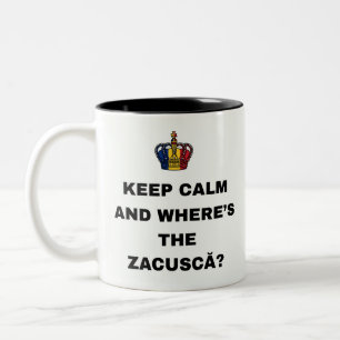 CANECA DE CAFÉ EM DOIS TONS MANTENHA A CALMA E ONDE ESTÁ O ZACUSCĂ?