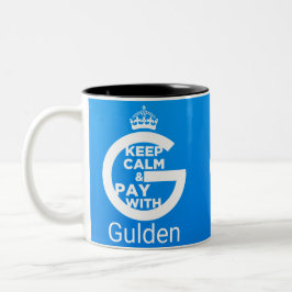 Caneca De Café Em Dois Tons Mantenha a calma e pague-a com Gulden